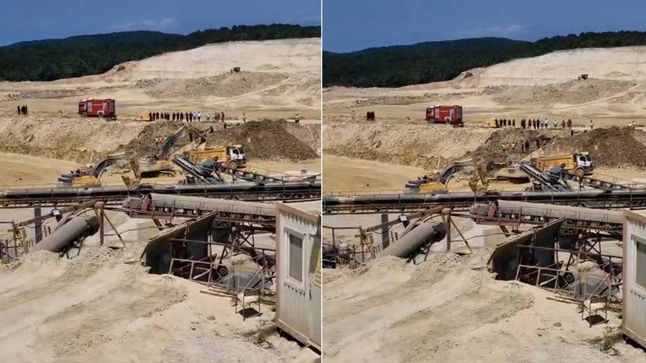 Kum ocağında göçük! İşçiyi kurtarma çalışması sürüyor