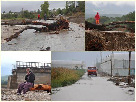 Antalya'yı sel vurdu