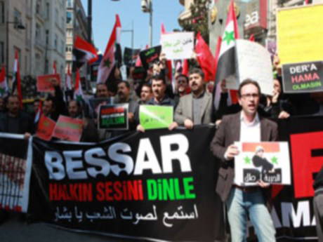 İstanbul'da Suriye protestosu