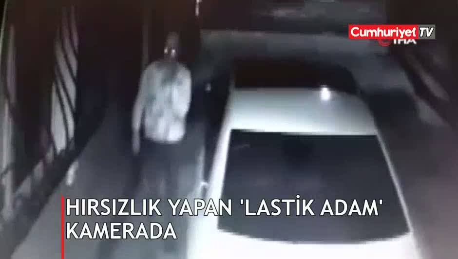 Hırsızlık yapan 'lastik adam' kamerada