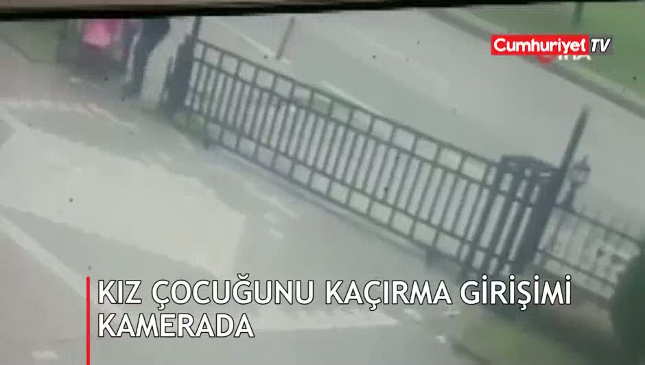 Kız çocuğunu kaçırma girişimi kamerada