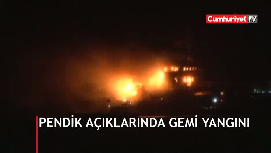 Pendik'te gemi yangını (04.01.2019)(Video Haber)