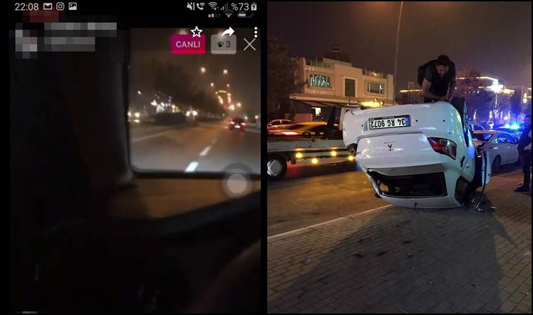 Sosyal medyada canlı yayın yaparken böyle kaza yaptı