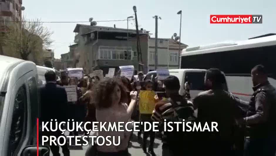 Küçükçekmece'de istismar protestosu