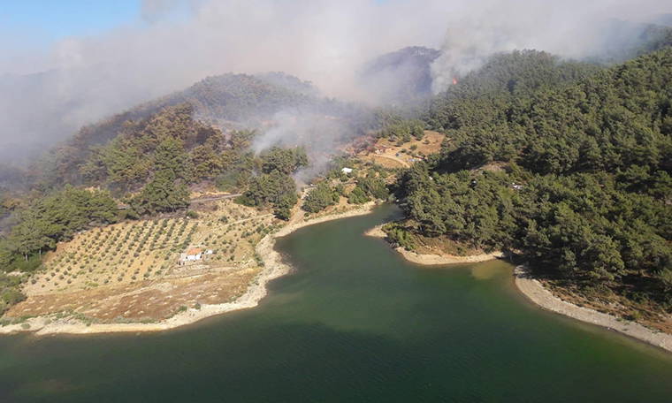 İzmir'de orman yangını: 2 gözaltı; söndürme çalışmaları devam ediyor
