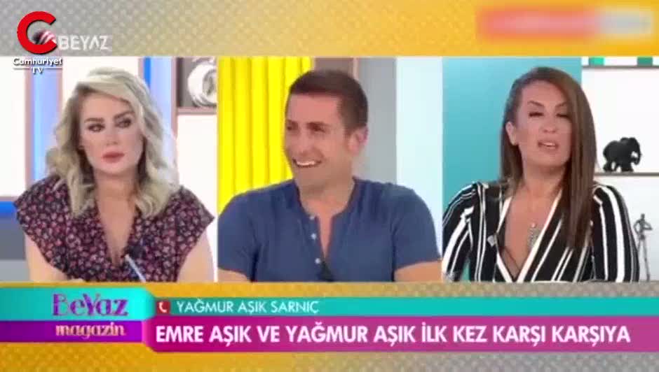 Emre Aşık ile Yağmur Sarnıç canlı yayında birbirine girdi (09.07.2019)(Video Haber)