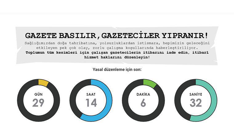 Türkiye Gazeteciler Sendikası'dan yıpranma payı için kampanya