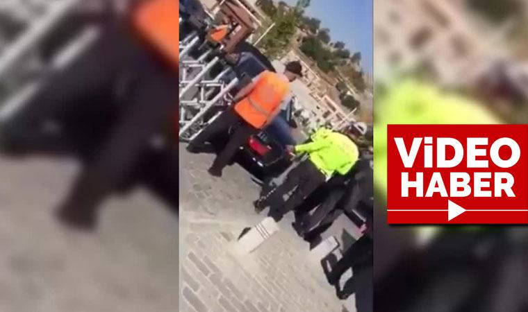 Araçla yasak alana girmek isteyen MHP’li vekil Erkan Haberal'ın şoförü ABB personeline kasten çarptı