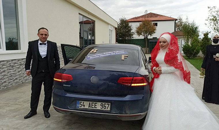 Damat, gelin arabasına öyle bir yazı yazdı ki görenler hayretler içinde kaldı