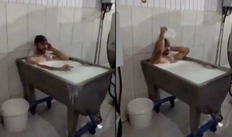Süt kazanında banyo yapan işçiler: Şakalaşmak için yaptık