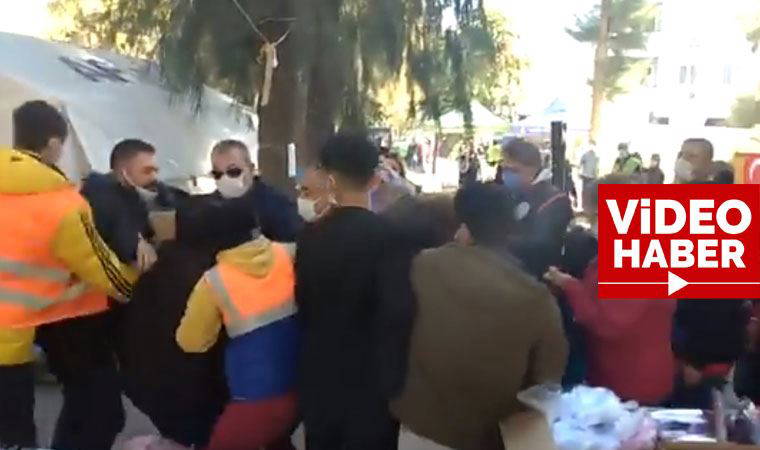 Polisten depremzedeler için kurulan dayanışma alanına müdahale