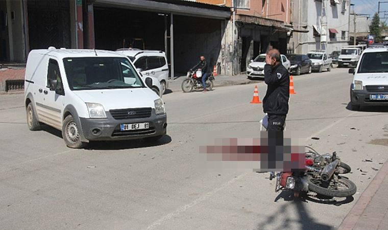 Motosiklet sürücüsünün feci ölümü