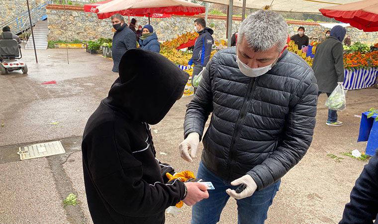 Pendik'te 20 yaşından küçük pazarcılara ceza