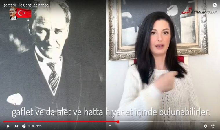 Gençlerden işaret diliyle 'Gençliğe Hitabe'