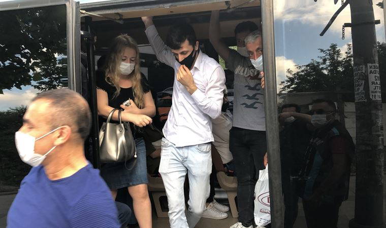 Yasağa rağmen minibüste 25 yolcu