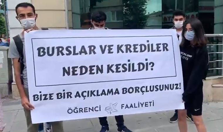 KYK burs ve kredileri kesilen öğrencilerden eylem