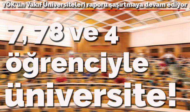 YÖK'ün Vakıf Üniversiteleri raporu şaşırtmaya devam ediyor: 7, 78 ve 4 öğrenciyle üniversite!