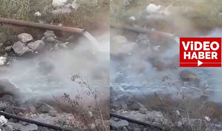 Çanakkale'de akarsuya dökülen fabrika atığı görüntüleri tepki çekti