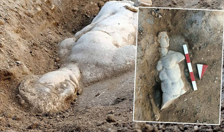 İzmir'de mitolojik varlık Satyros'un kabartması bulundu