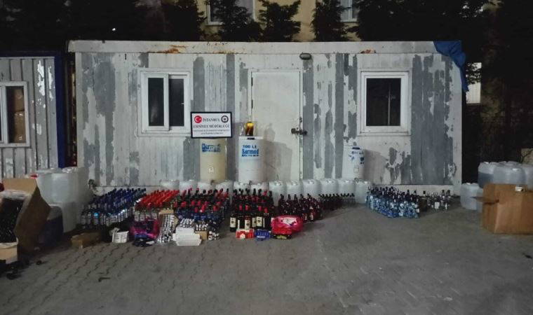 Kaçak içki imalathanesine baskın