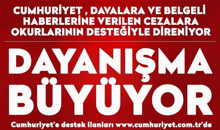 Cumhuriyet Gazetesi dayanışması büyüyor. 10 Ocak 2021 tarihli okur dayanışması ilanları