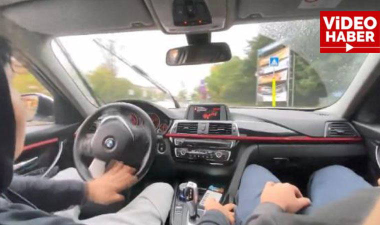 Eyüpsultan'da trafik magandasının 'drift' yaptığı anlar kamerada