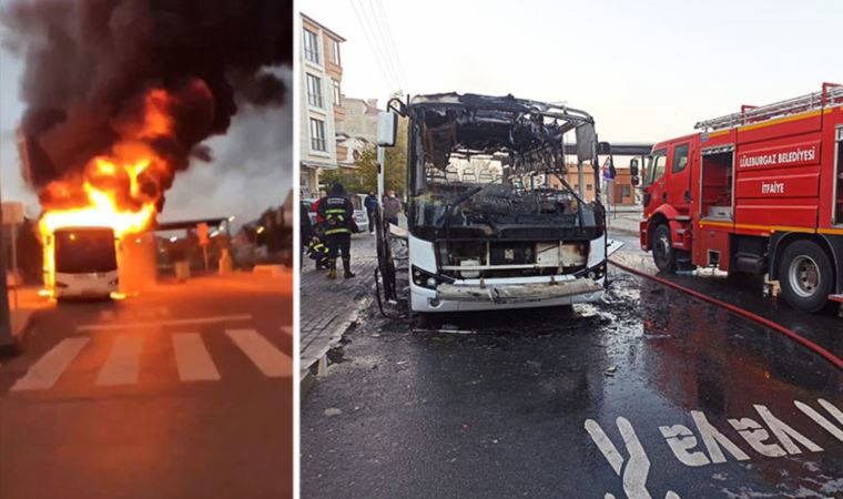 Kırklareli'nde seyir halindeki işçi servisi alev aldı