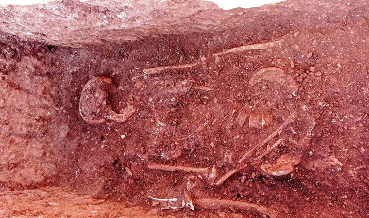 Perre Antik Kenti'ndeki kazılarda 1500 yıllık insan iskeletine rastlandı