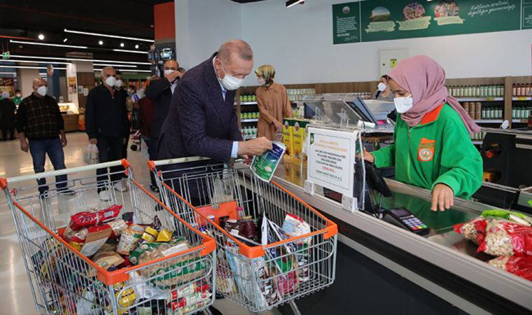 'Fiyatlar gayet uygun' demişti! İşte Erdoğan'ın markette ödediği tutar