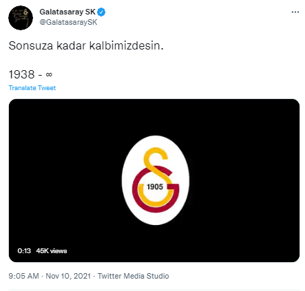 Futbol kulüplerinden 10 Kasım paylaşımları