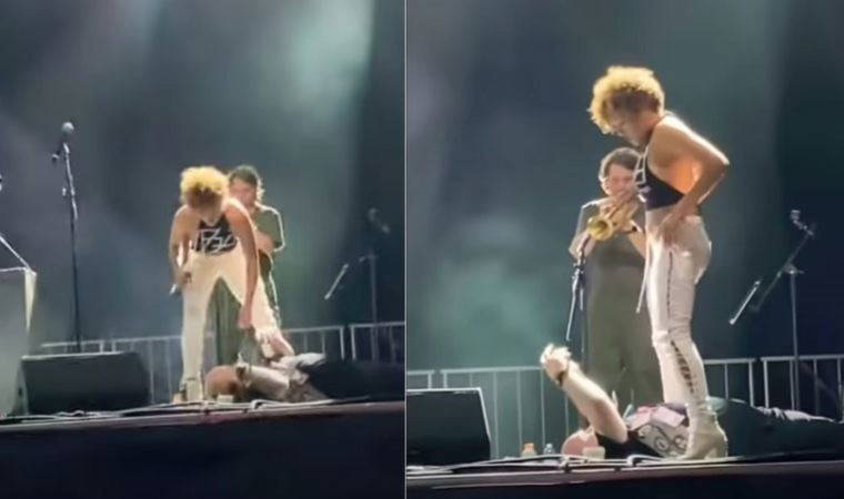 Brass Against'in solisti Sophia Urista, sahneye çıkardığı bir hayranın üzerine idrarını yaptı