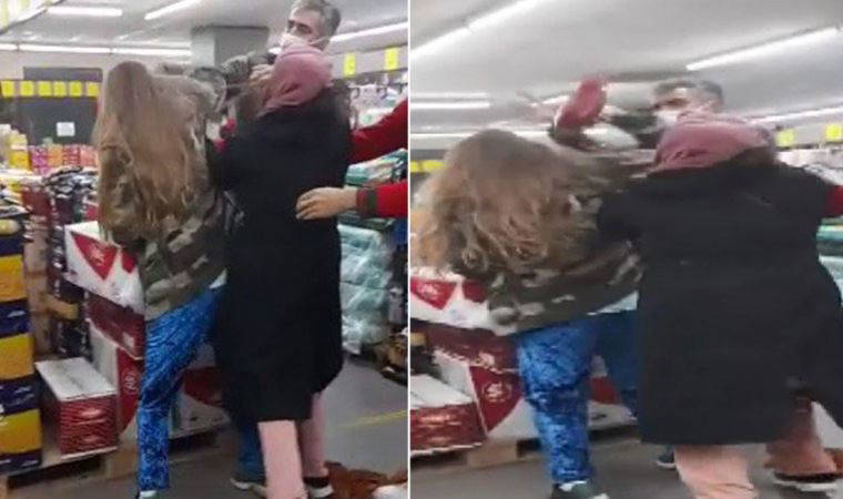 Maske takmama kavgası kameralara yansıdı