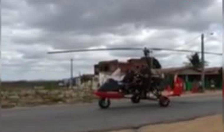 Hurda parçalarından yaptığı araçla uçtu