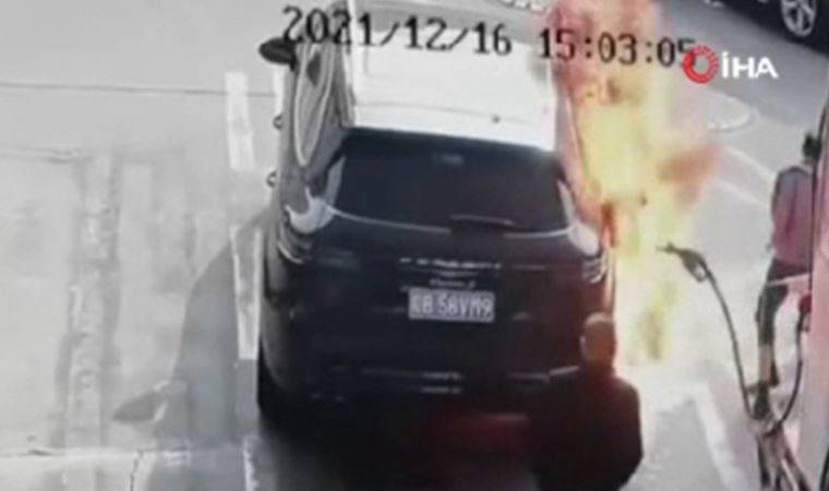 Akaryakıt pompasını ateşe verdi, facianın eşiğinden dönüldü