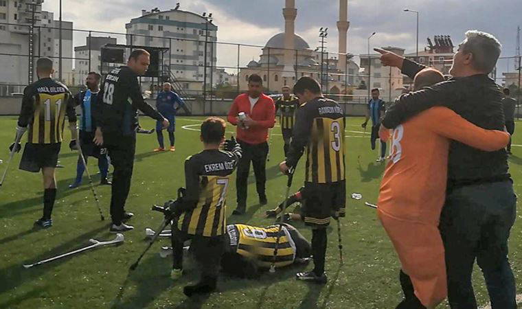 Ampute Ligi maçında yumruklar havada uçuştu