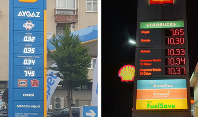 Son zamlara akaryakıt istasyonları da şaştı kaldı! Tabelalarda ilginç görüntü