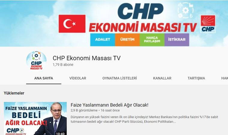 CHP Ekonomi Masası kanalı kuruldu