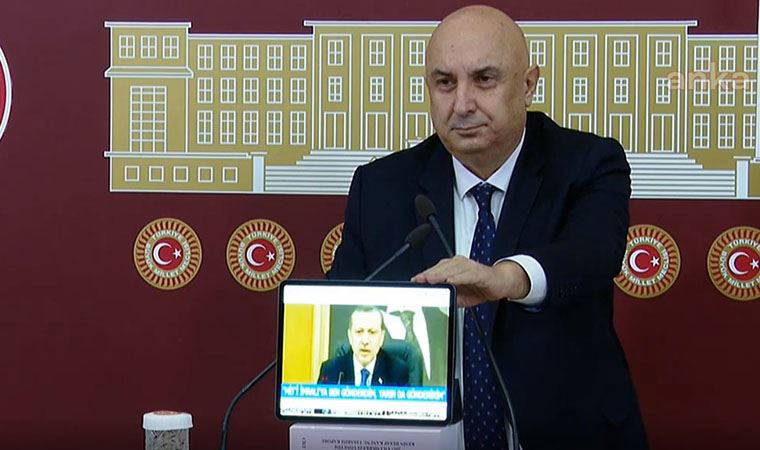 CHP'li Özkoç, TBMM'de Erdoğan'ın 'yayınlayacağım' dediği videolarını izletti