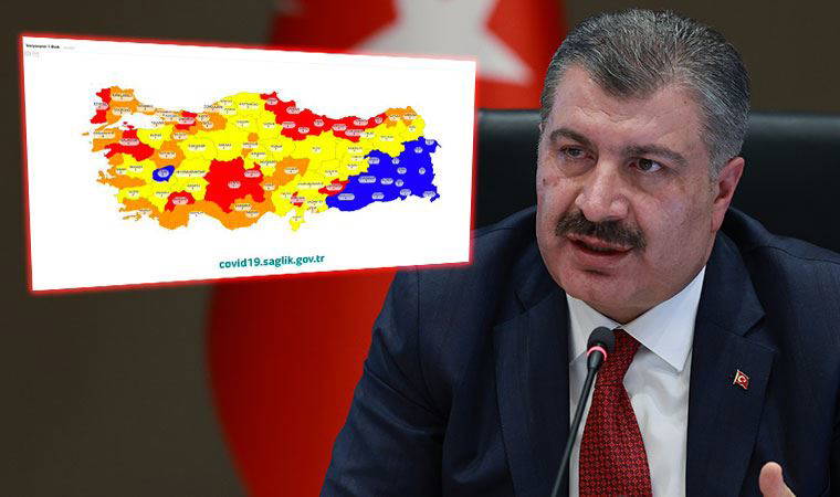 Fahrettin Koca, illere göre risk haritasını paylaştı