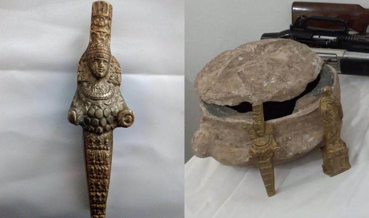 Tarihi eser kaçakçılığı operasyonunda 'Meryem Ana' ve 'Artemis' heykelleri bulundu