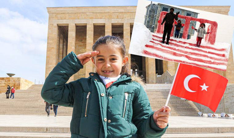 Babasıyla kardan Anıtkabir yapan Hira, Anıtkabir'i ziyaret etti