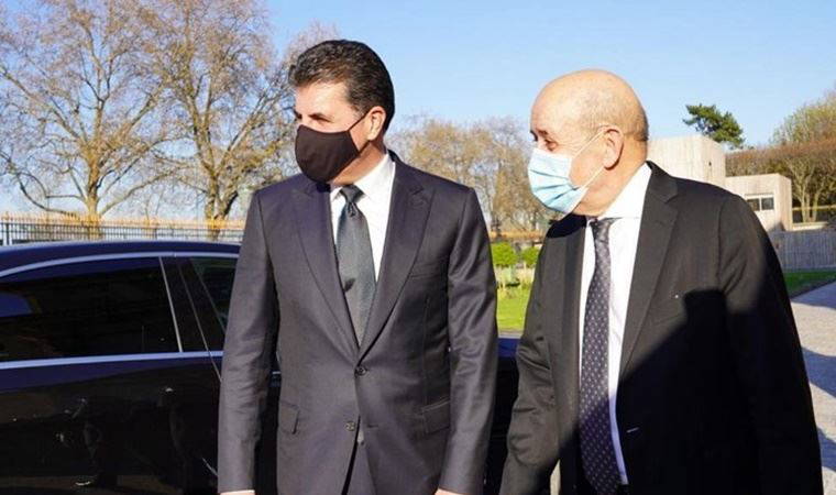 Fransa Dışişleri Bakanı Le Drian, IKBY Başkanı Barzani ile görüştü