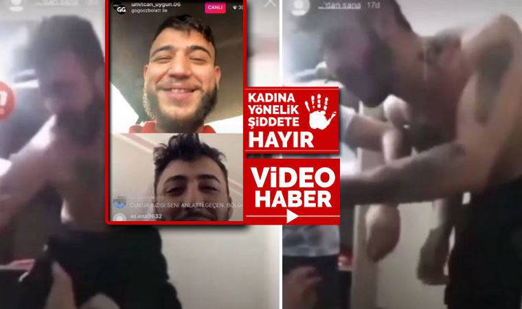 Ümitcan Uygun'un arkadaşı da bir kadına şiddet uygulayıp canlı yayında paylaştı