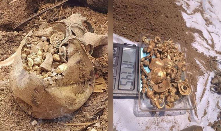 Ev inşaatı için yapılan kazıdan hazine çıktı