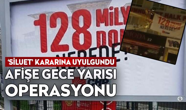 Saray silueti olmayan   “128 milyar dolar nerede?” yazılı afişlerini de indirdiler