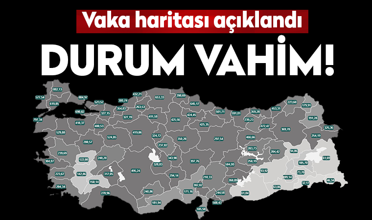 İllere göre haftalık vaka sayısı haritası açıklandı