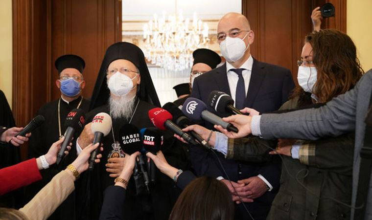 Yunanistan Dışişleri Bakanı Dendias İstanbul'da Fener Rum Patriği Bartholomeos'la görüştü!
