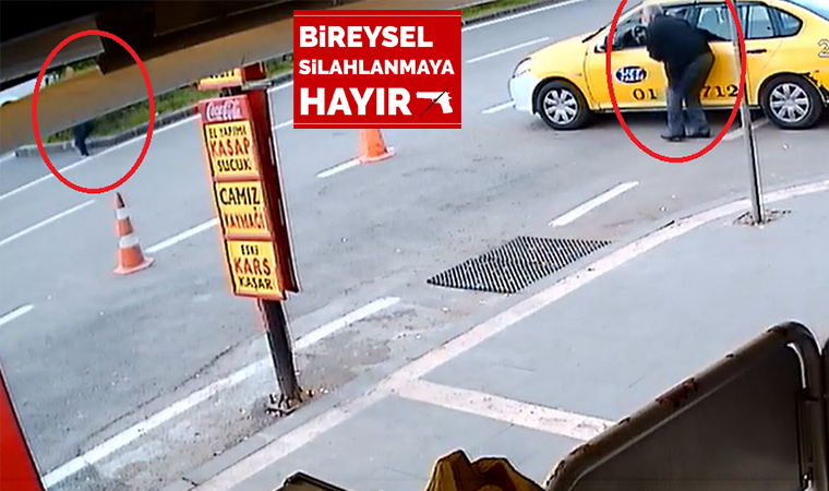 Taksicinin vurulma anı kameraya böyle yansıdı