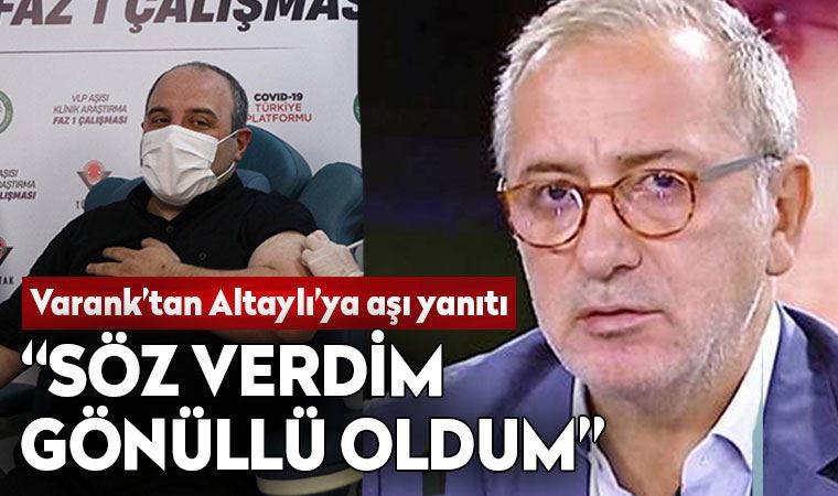 Bakan Varank'tan Fatih Altaylı'ya aşı yanıtı