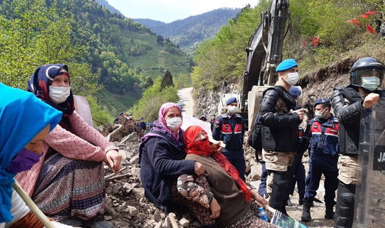 Rize'de Cengiz'e karşı direnişe müdahale: Gözaltılar var